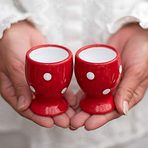 City to Cottage Ceramic Egg Cup Holder Set of 2, Soft Boiled Egg Cups
