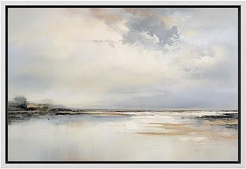 wall26 Framed Canvas Print Wall Art Storm Cloud Lake Reflection Nature