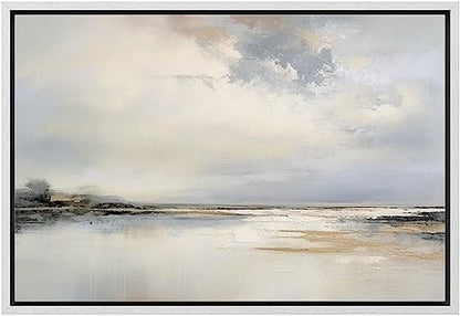 wall26 Framed Canvas Print Wall Art Storm Cloud Lake Reflection Nature