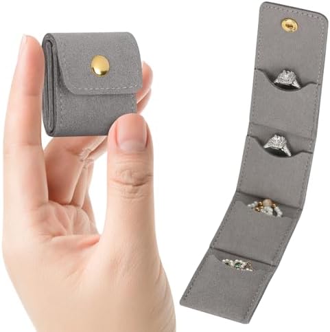 KUKUVR Mini Travel Jewelry Organizer Bag (Grey)
