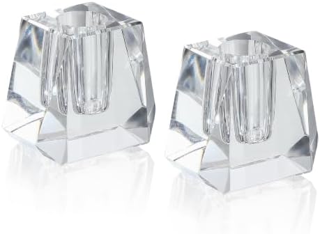 2-Pack Crystal Single Pen Holder for Desk, 1.8" Fancy Fountain Pen