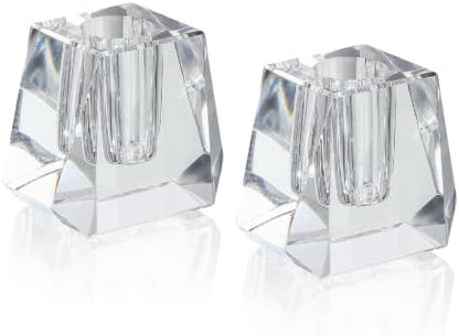 2-Pack Crystal Single Pen Holder for Desk, 1.8" Fancy Fountain Pen