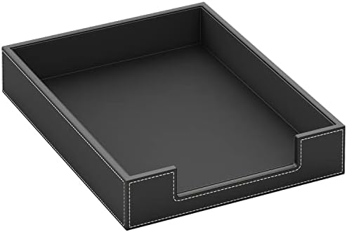 Leather Letter Tray, THIPOTEN Elegant Desk Organizer for Office