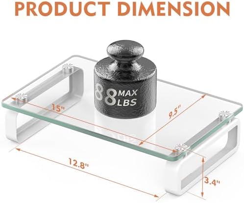 Hemudu Clear Computer Monitor Stand Riser Multi Media Desktop Stand