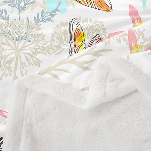 Feelyou Dragonfly Fleece Sherpa Throw Blanket Soft Cozy Fluffy