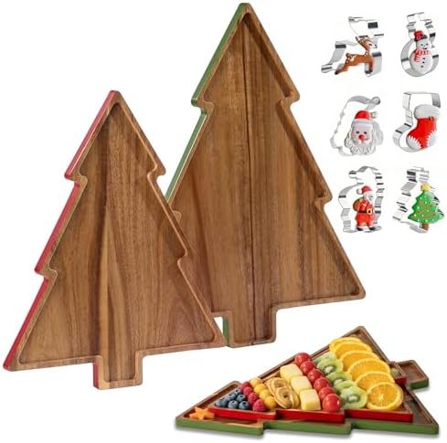 Christmas Charcuterie Board, Acaia Wooden Cutting Boards for Kitchen