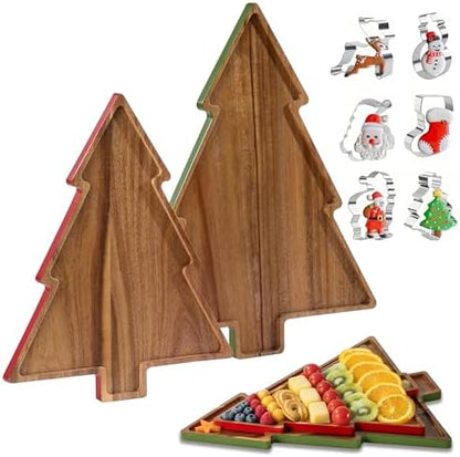 Christmas Charcuterie Board, Acaia Wooden Cutting Boards for Kitchen