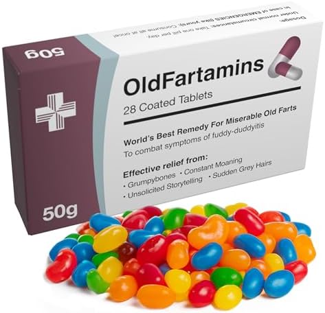 Funny Prank Pill Box with Candy, Gag Gifts for Men, 30th 40th 50th