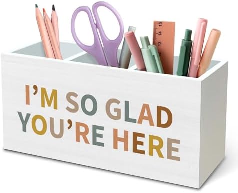 DILSJ Boho Thankful Gifts Pen Pencil Holder Organizer for Desk, I'm so