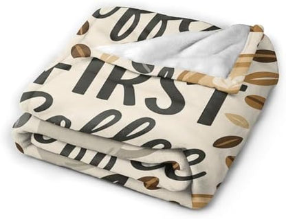 Coffee Blanket Throw Blanket for Coffee Lovers Gifts for Men Women