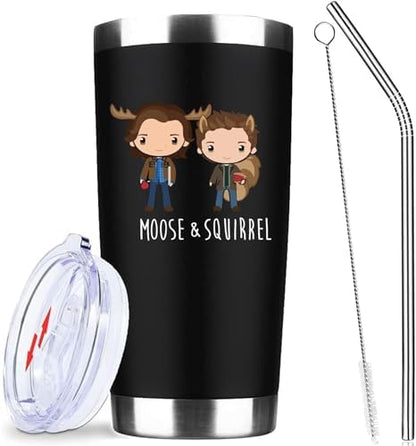 20oz Supernatural Moose Squirrel Insulated Stainless Steel Tumbler