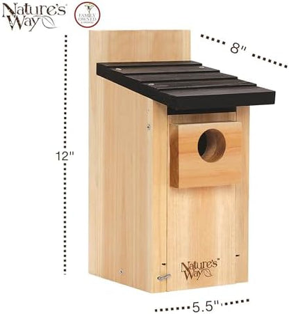 Nature’s Way Cedar Bluebird House for Outdoor Nesting, Predator Guard