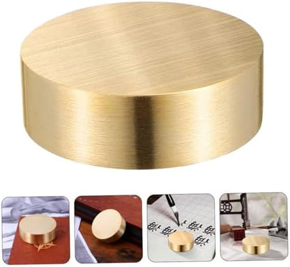 Brass Calligraphy Paperweights 2pcs for Office Desk Decor