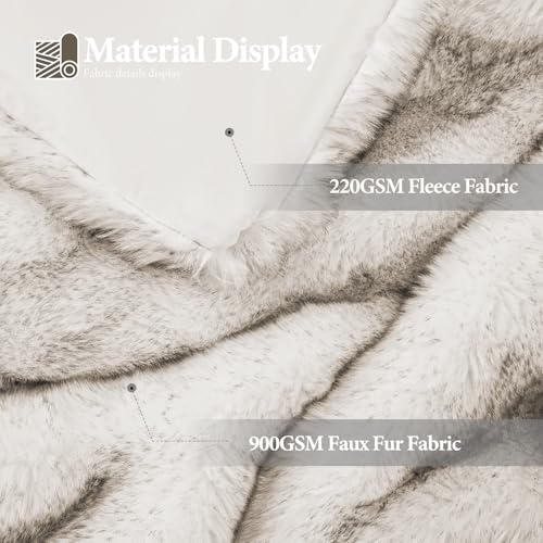 Touchat 1000GSM Faux Fur Throw Blanket, Super Thick Warm Cozy Heavy