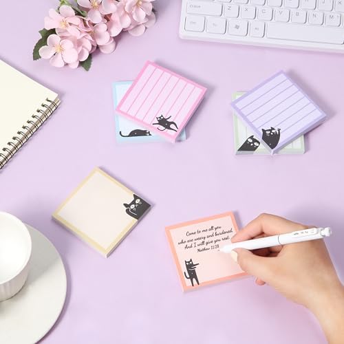 Mr. Pen- Black Cat Sticky Notes Set, 3" x 3", 6 Pads, 480 Sheets