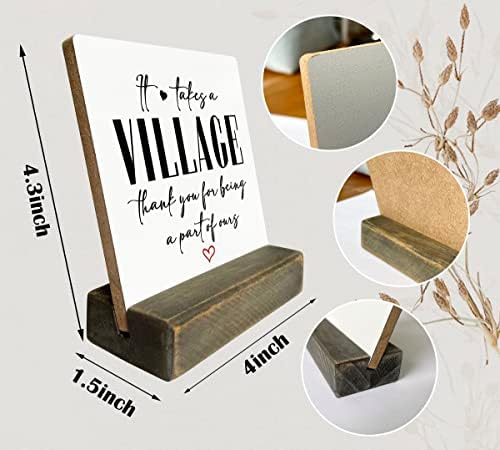 Thank You Wood Plaque Gift, It Takes A Village Thank You for Being A