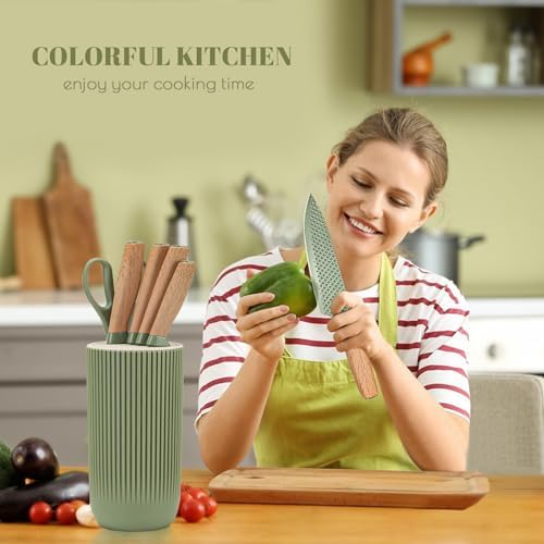 Kitchen Knife Set, Retrosohoo 6-Pieces Green Sharp Knife Set for