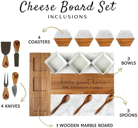 Personalized Housewarming Gifts, Custom Marble Charcuterie Cheese