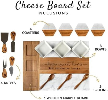 Personalized Housewarming Gifts, Custom Marble Charcuterie Cheese