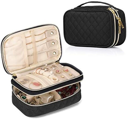 Teamoy Jewelry Travel Case Organizer, Small Jewelry Storage Bag, Black
