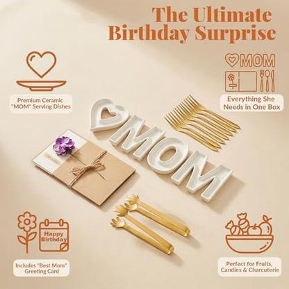 Mother’s Day & Birthday Gifts for Mom - Ceramic "MOM" Letter Candy