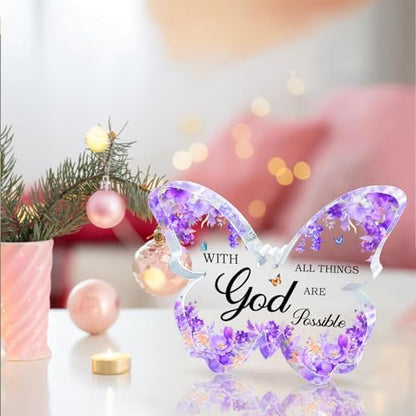 Purple Butterfly Acrylic Desk Accessories Decor for Women