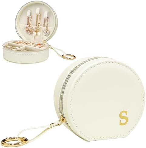 COLLECTIVE HOME Monogram Jewelry Box for Travel - 4.5 Inch Spacious