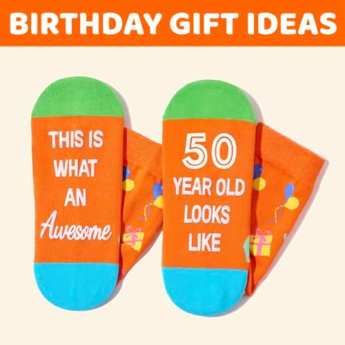 Birthday Socks for Women - Gifts for 45th 50th Year Old Female Man