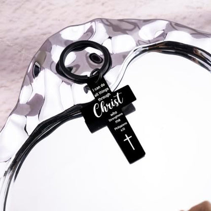 Christian Cross Keychain Inspirational Religious Gifts for Women Men
