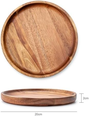 BF BILL.F SINCE 1983 Wooden Plates Round Dinner Plates 8 Inch Acacia
