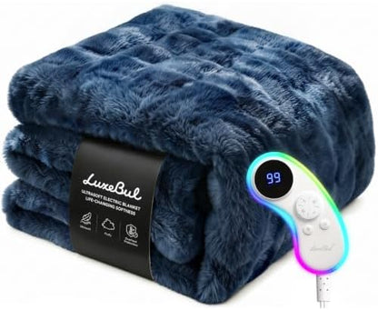 Ultrasoft Electric Blanket Throw: 460 GSM Fluffy Cozy Faux Fur