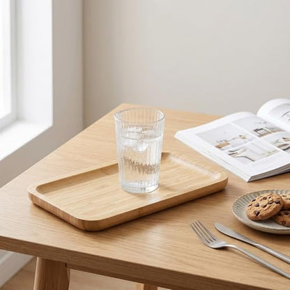 6 Pcs Bamboo Vanity Tray Set for Counter, Natural Bamboo Tray for