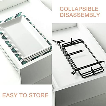 Gomakren 3 Tier Serving Trays Stand, 12 Inch White Rectangular