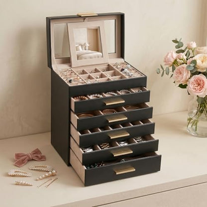 Brothersbox Large 6-Layer Jewelry Storage Box Organizer for Women