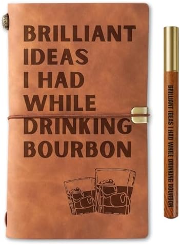 InnoBeta Bourbon gifts Leather Journal Notebook with Pen, for Whiskey