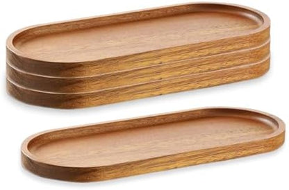 Linwnil 4Pack Wood Serving Trays 11.5x4 Inch Charcuterie Boards Oval