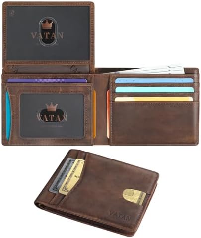 VATAN Wallet for Men Slim RFID Blocking Leather Credit Card Holder