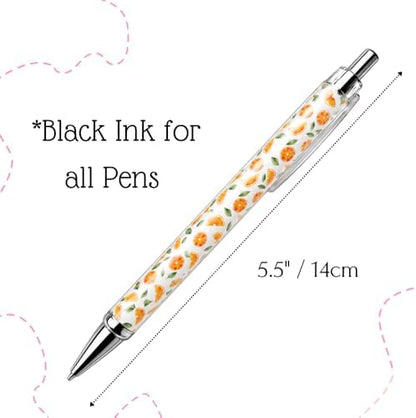 8PC Orange Fruit Theme Pens Bulk Gift Set Cute Fruity Zest Summer Fall