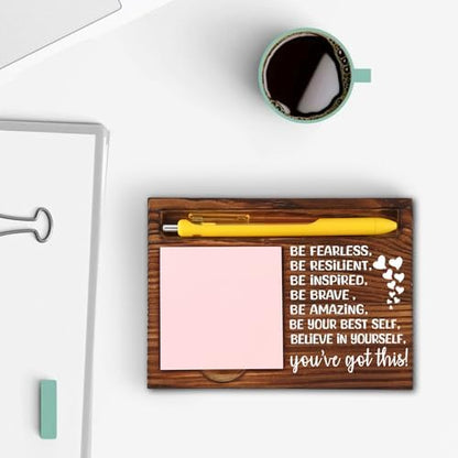 You’ve Got This Gift, Inspirational Wooden Sticky Note Holder for Desk