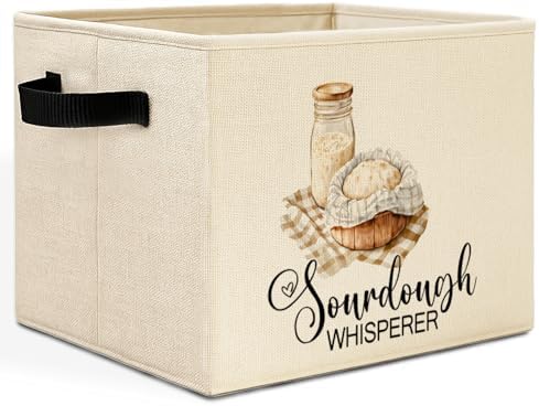 Rustic Sourdough Baker Storage Bins Box with Handles, Sourdough Bread
