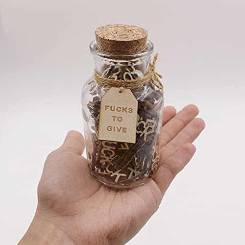 KUMLENMO fuck jar(5oz) Gift Jar,Fucks to Give,Fuck Wooden Cutout