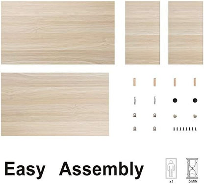 FITUEYES Wooden Monitor Stand Riser, 2-Tier Desk Storage Shelf, Oak