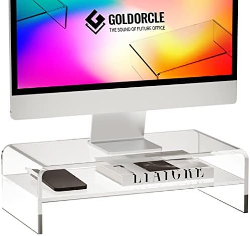 Acrylic Monitor Stand Riser Clear Computer Monitor Stand (Big)