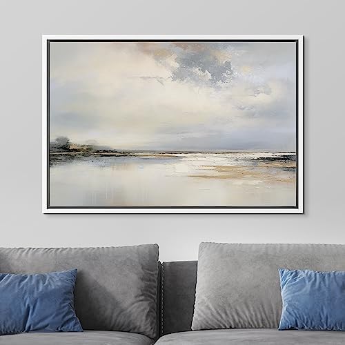 wall26 Framed Canvas Print Wall Art Storm Cloud Lake Reflection Nature