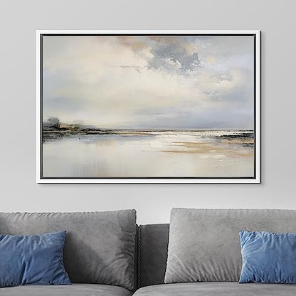 wall26 Framed Canvas Print Wall Art Storm Cloud Lake Reflection Nature
