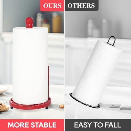 JOGREFUL Cast Iron Paper Towel Holder, Large Countertop Stand