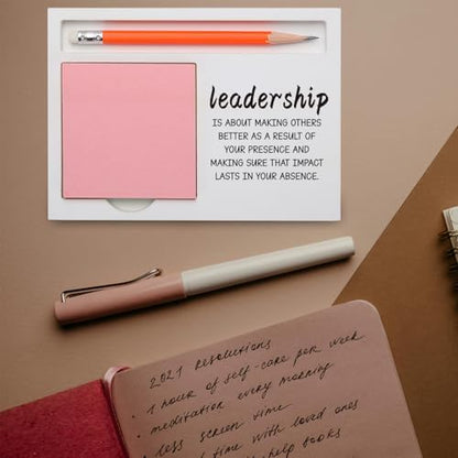 Leadership Appreciation Gift Desk Organizer with “Presence and Impact”