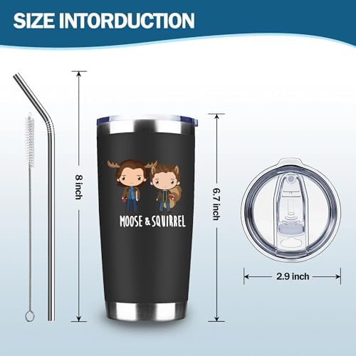 20oz Supernatural Moose Squirrel Insulated Stainless Steel Tumbler