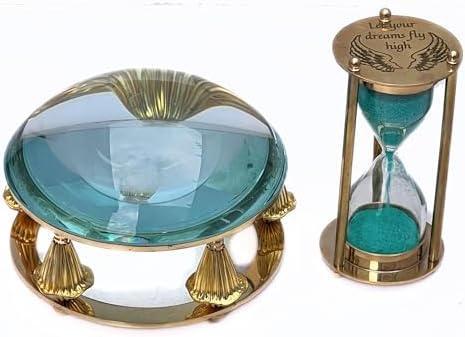 collectiblesBuy Vintage Brass Magnifying Glass Paperweight and Love