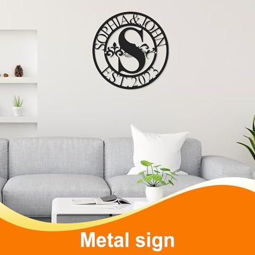 Custom Metal Signs, Indoor/Outdoor Metal Wall Art, Letter Monogram